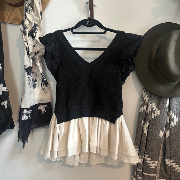 En Saison Mixed Media top. Unique! Small. - Picture 5 of 8